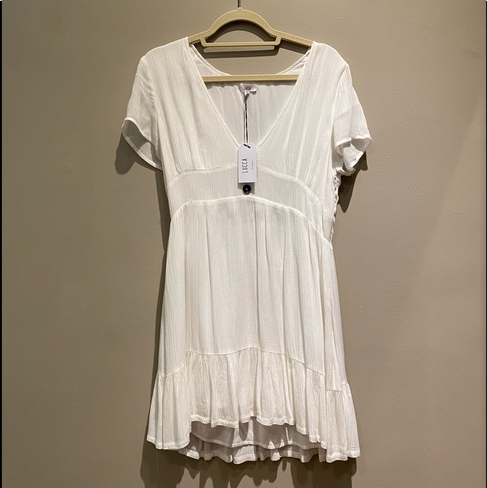 NEW Luca Los Angeles White Summer Dress Size M